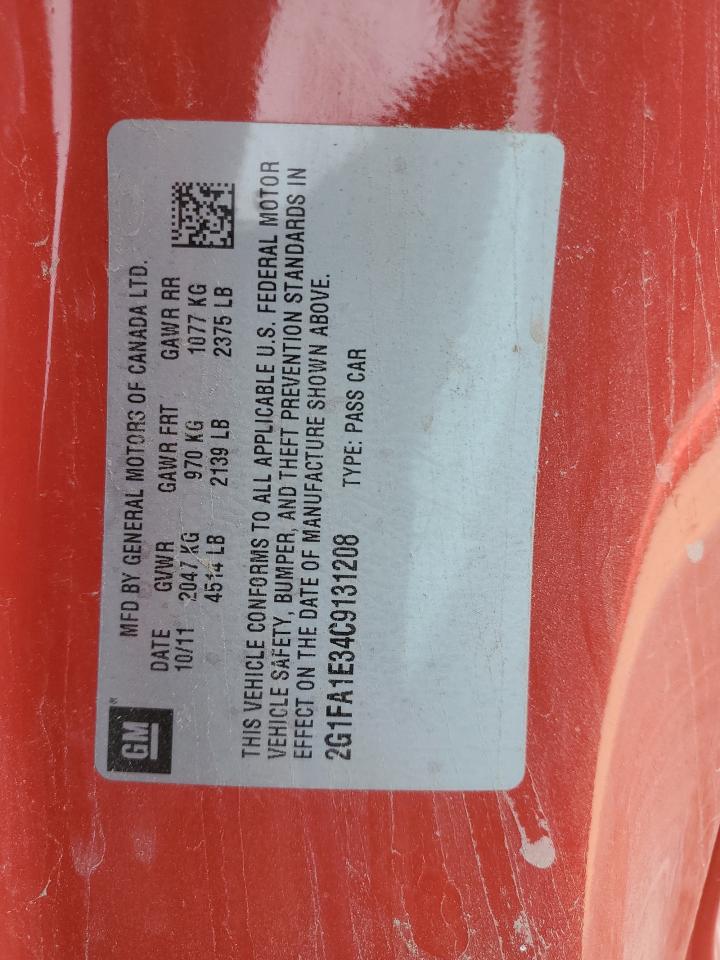 2012 Chevrolet Camaro Ls VIN: 2G1FA1E34C9131208 Lot: 64766444