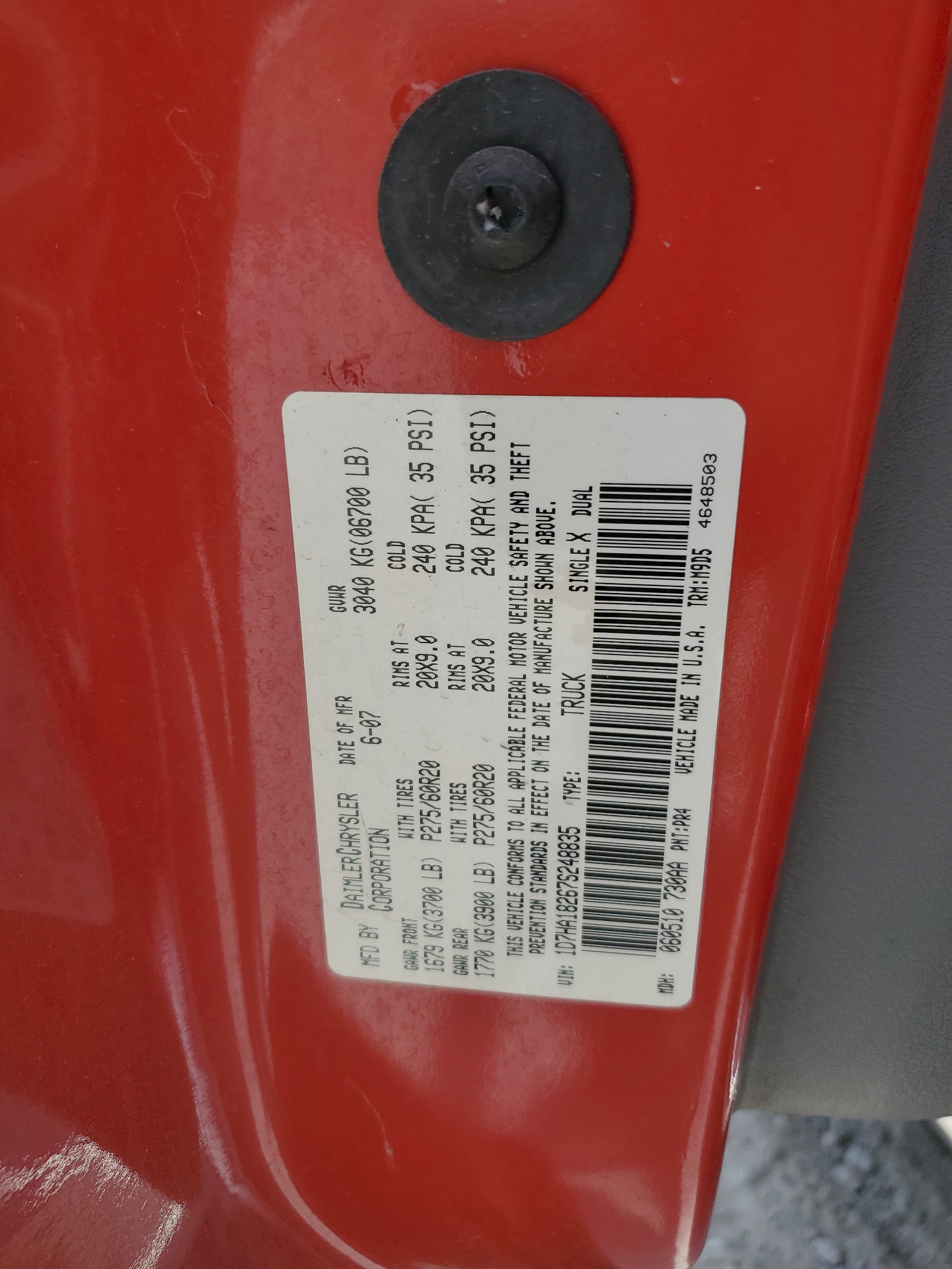 1D7HA18267S248835 2007 Dodge Ram 1500 St