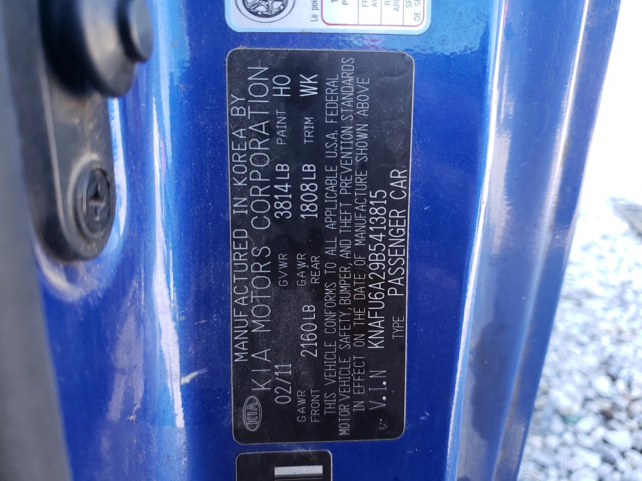 2011 Kia Forte Ex VIN: KNAFU6A29B5413815 Lot: 63543304