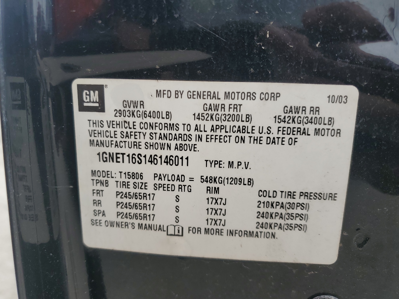 1GNET16S146146011 2004 Chevrolet Trailblazer Ext Ls