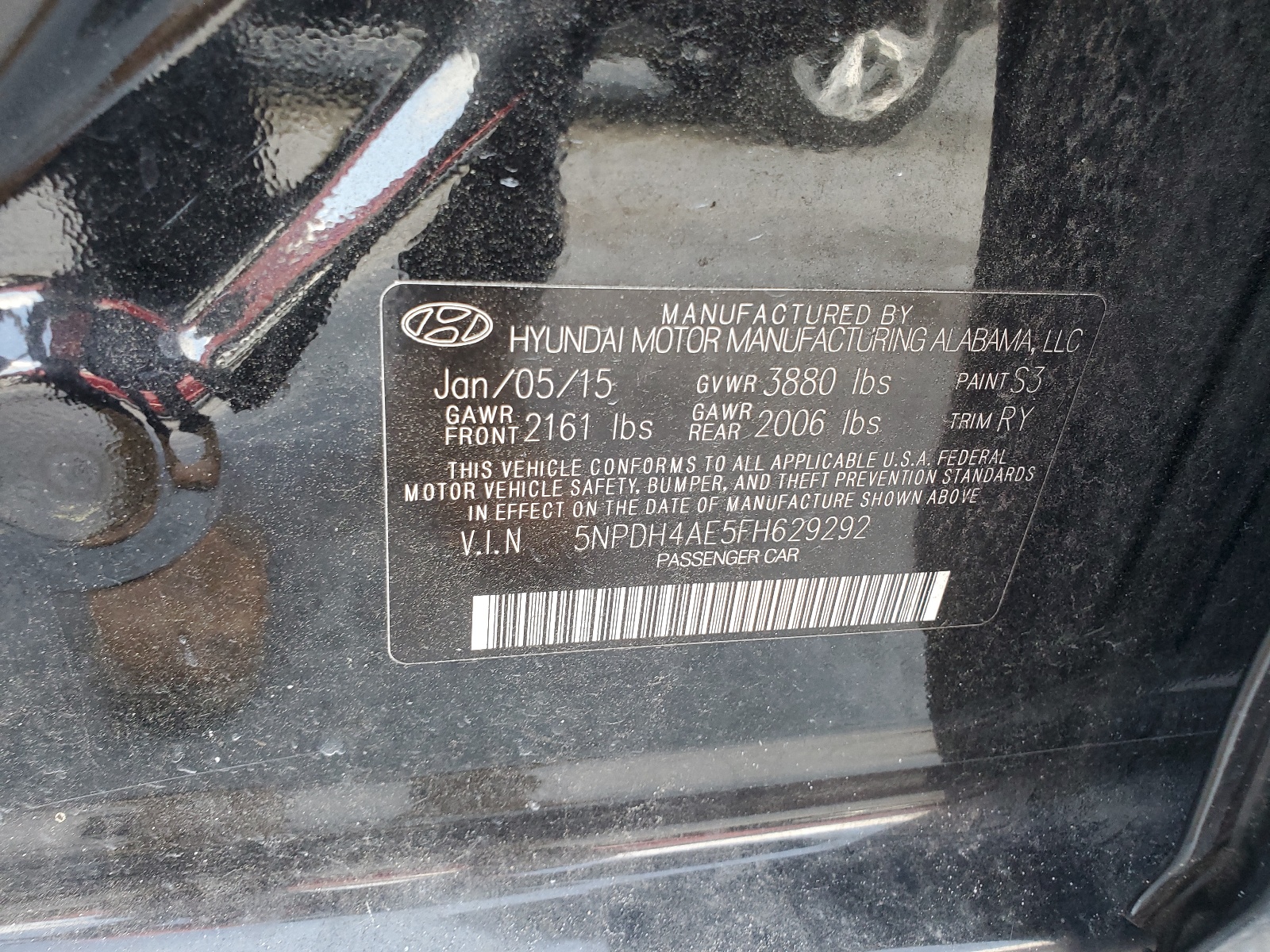 5NPDH4AE5FH629292 2015 Hyundai Elantra Se