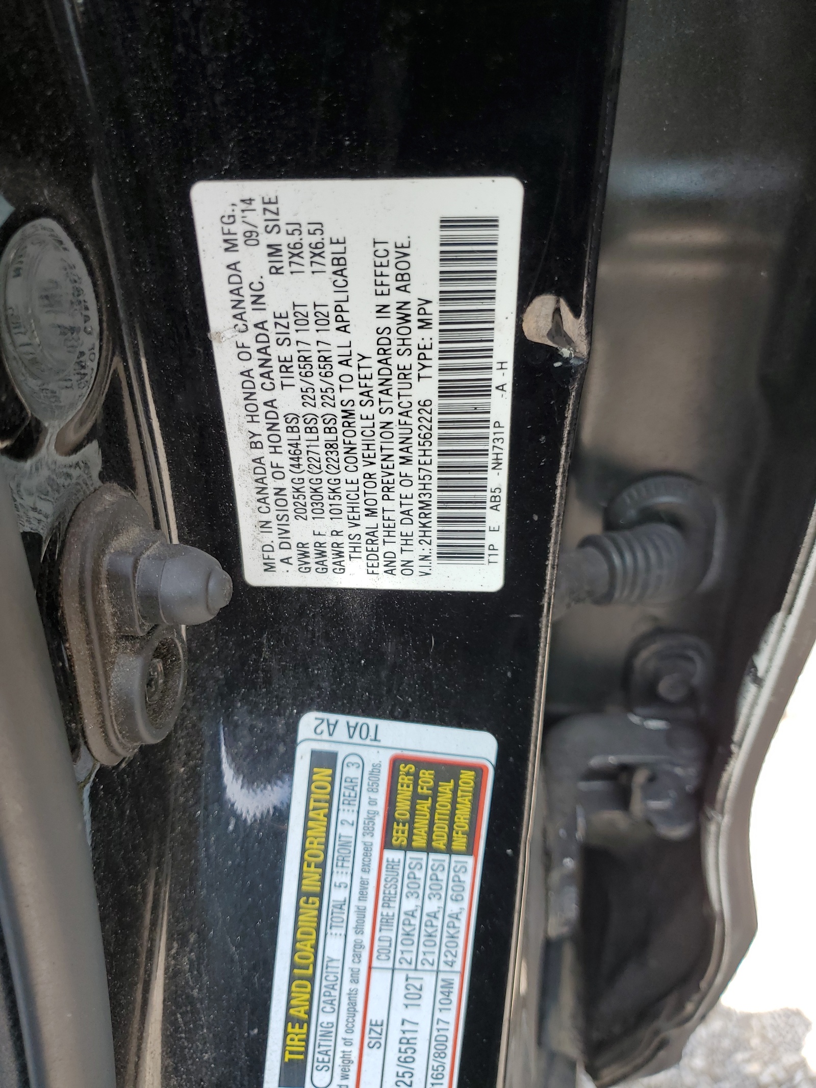 2HKRM3H57EH562226 2014 Honda Cr-V Ex 2HKRM3H57EH562226 2014 Honda Cr-V Ex