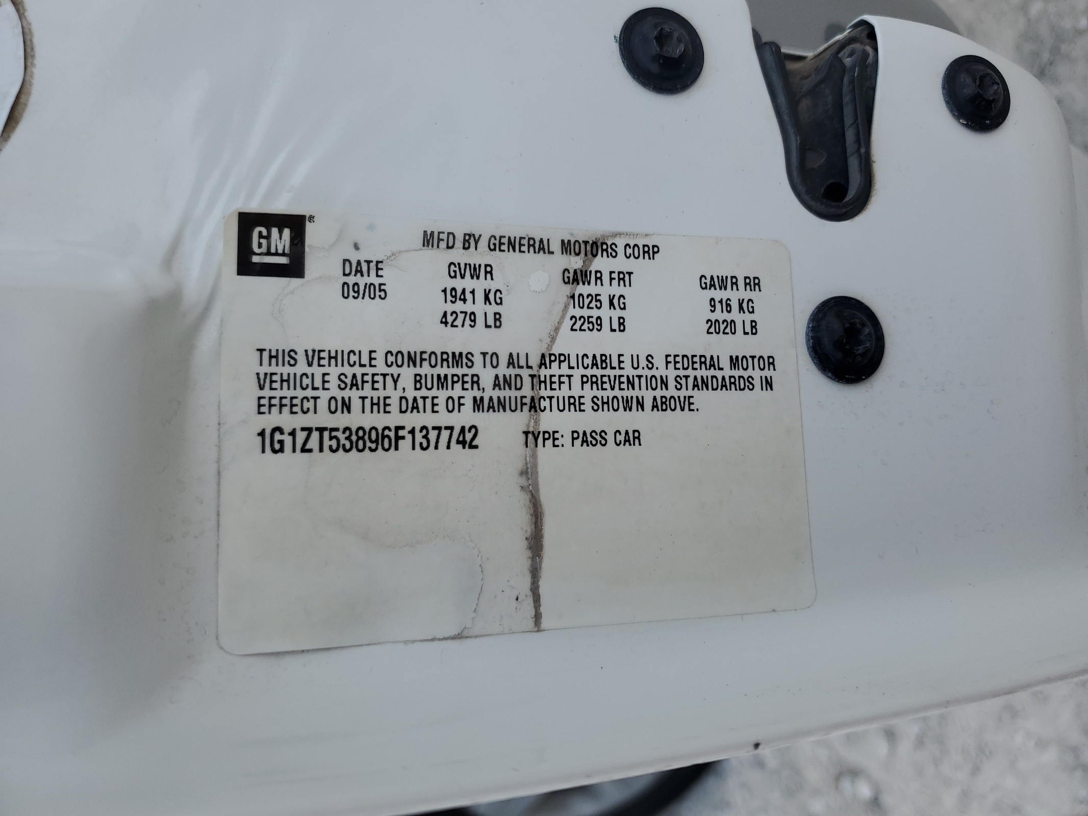 1G1ZT53896F137742 2005 Chevrolet Malibu Lt