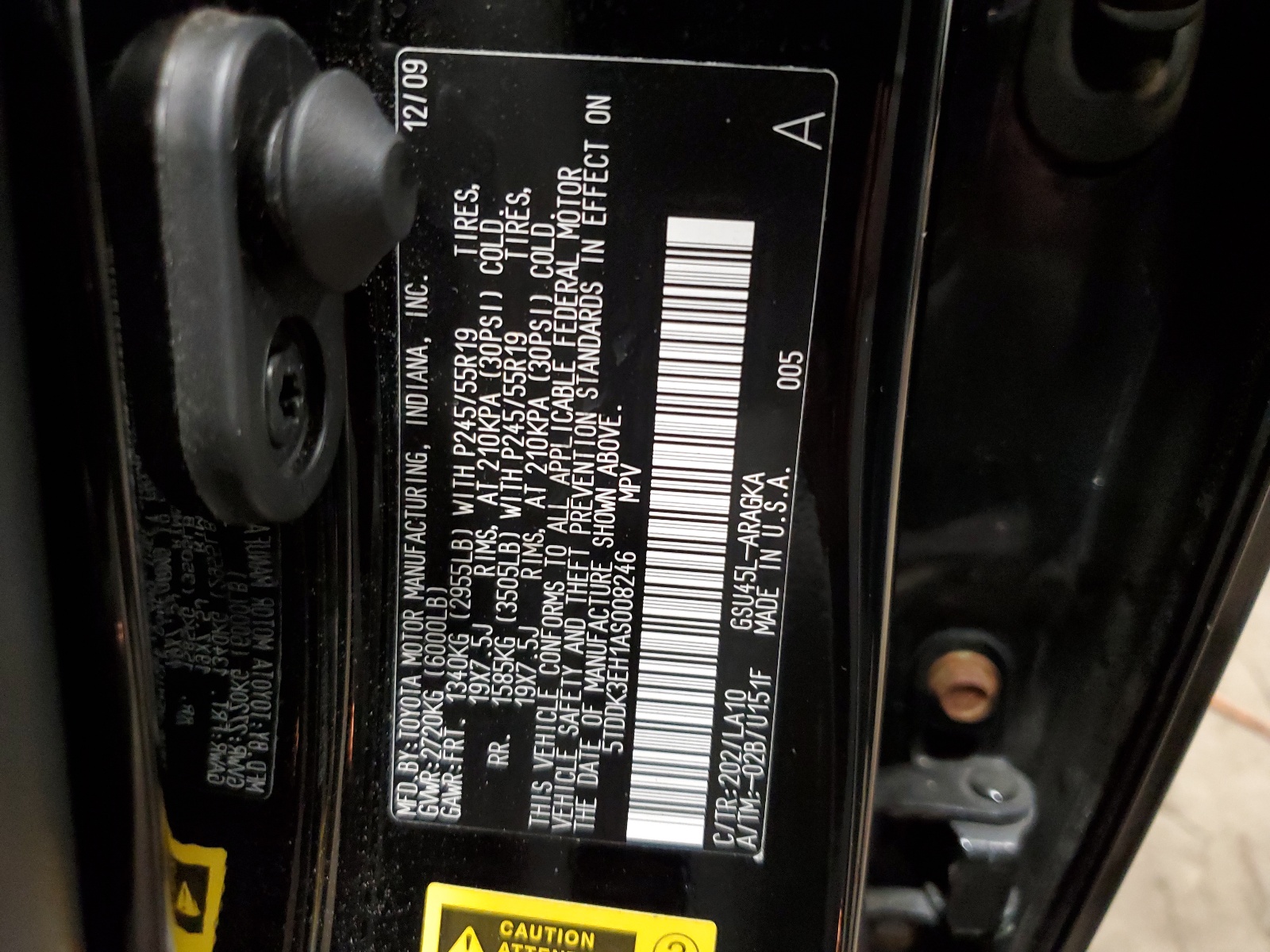 5TDDK3EH1AS008246 2010 Toyota Highlander Limited