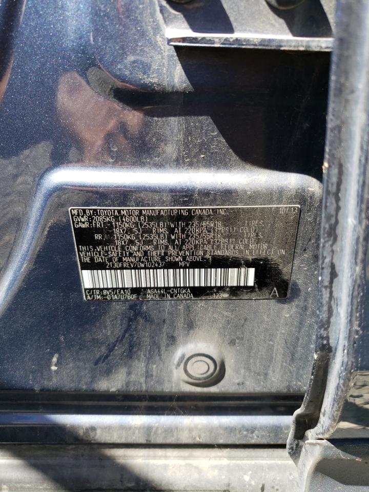 2013 Toyota Rav4 Limited VIN: 2T3DFREV7DW102437 Lot: 64201044