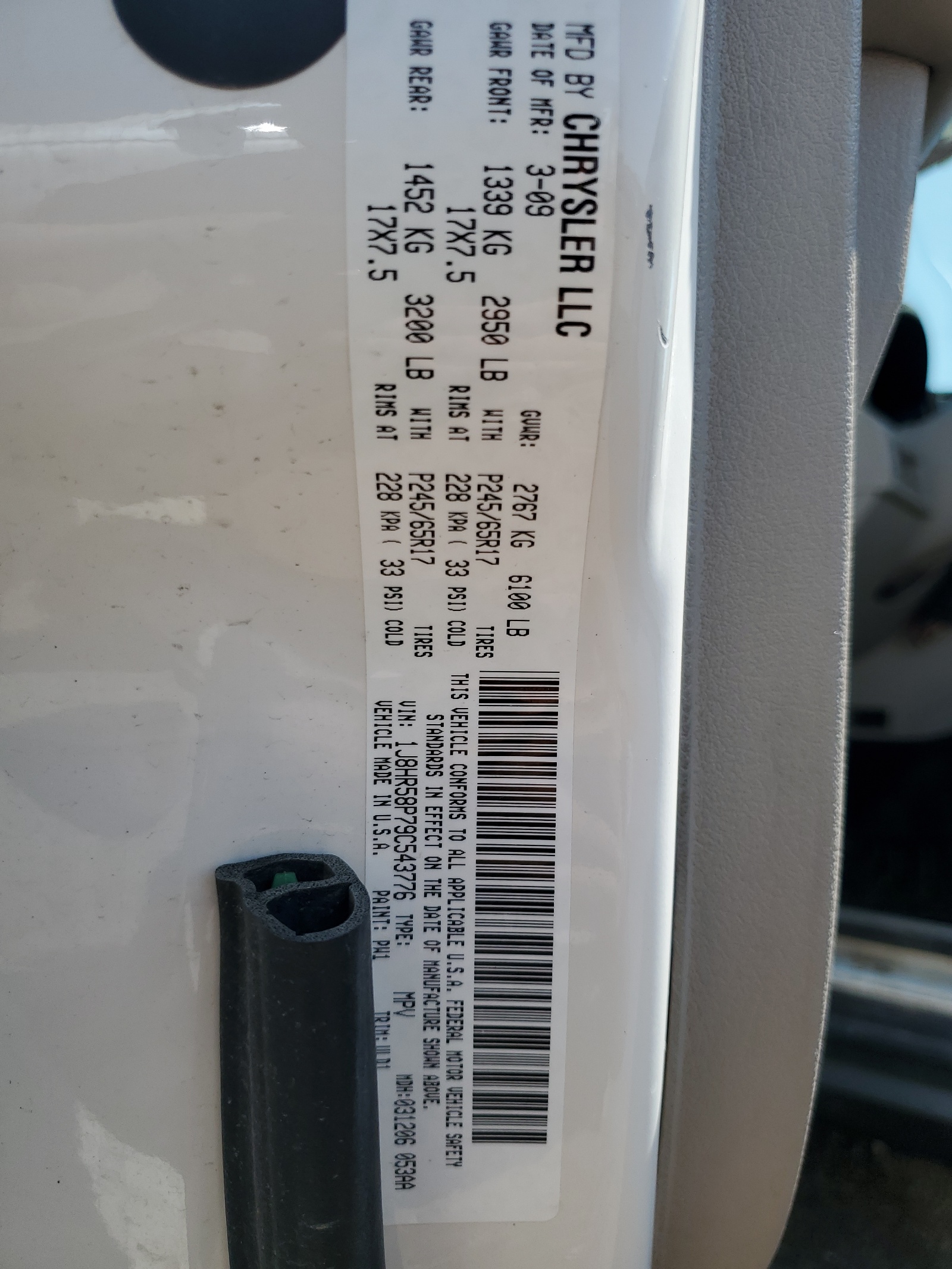 1J8HR58P79C543776 2009 Jeep Grand Cherokee Limited