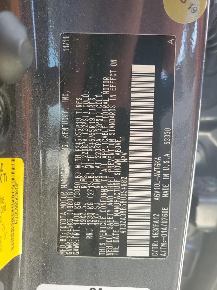 2011 Toyota Venza VIN: 4T3ZA3BB5BU054882 Lot: 63280474