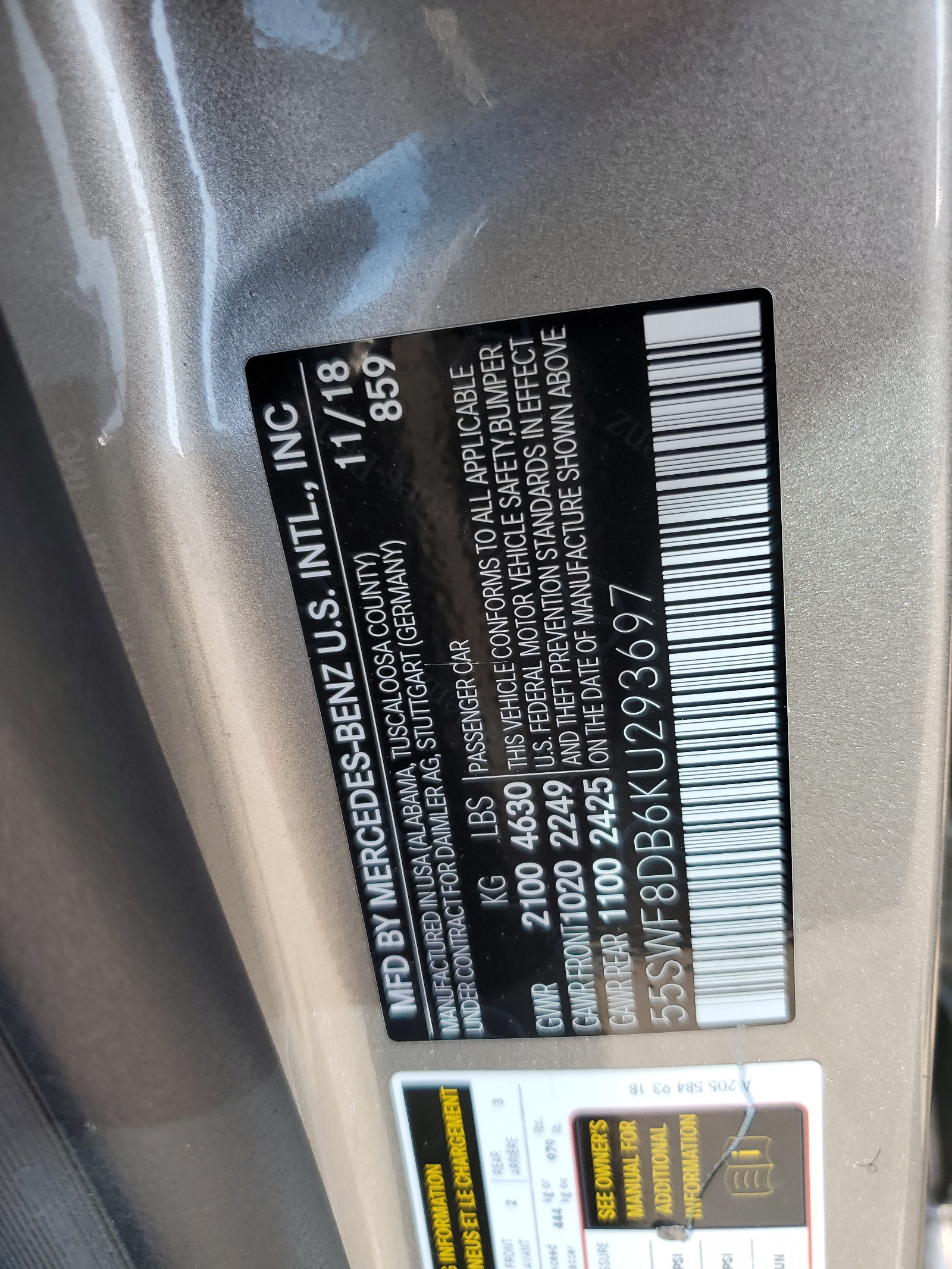 55SWF8DB6KU293697 2019 Mercedes-Benz C 300