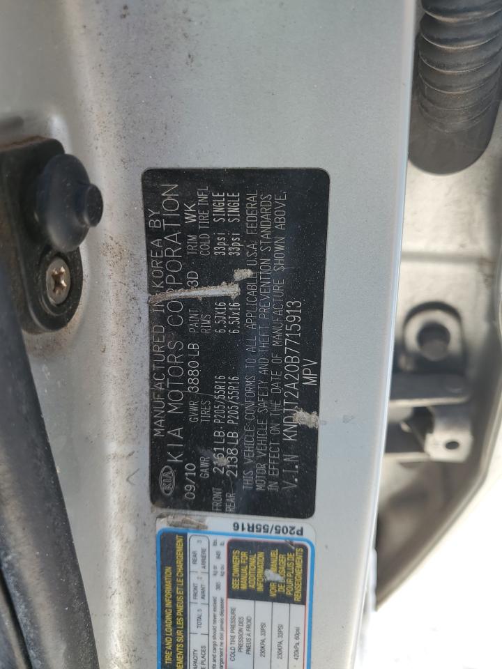 2011 Kia Soul + VIN: KNDJT2A20B7715913 Lot: 61515964