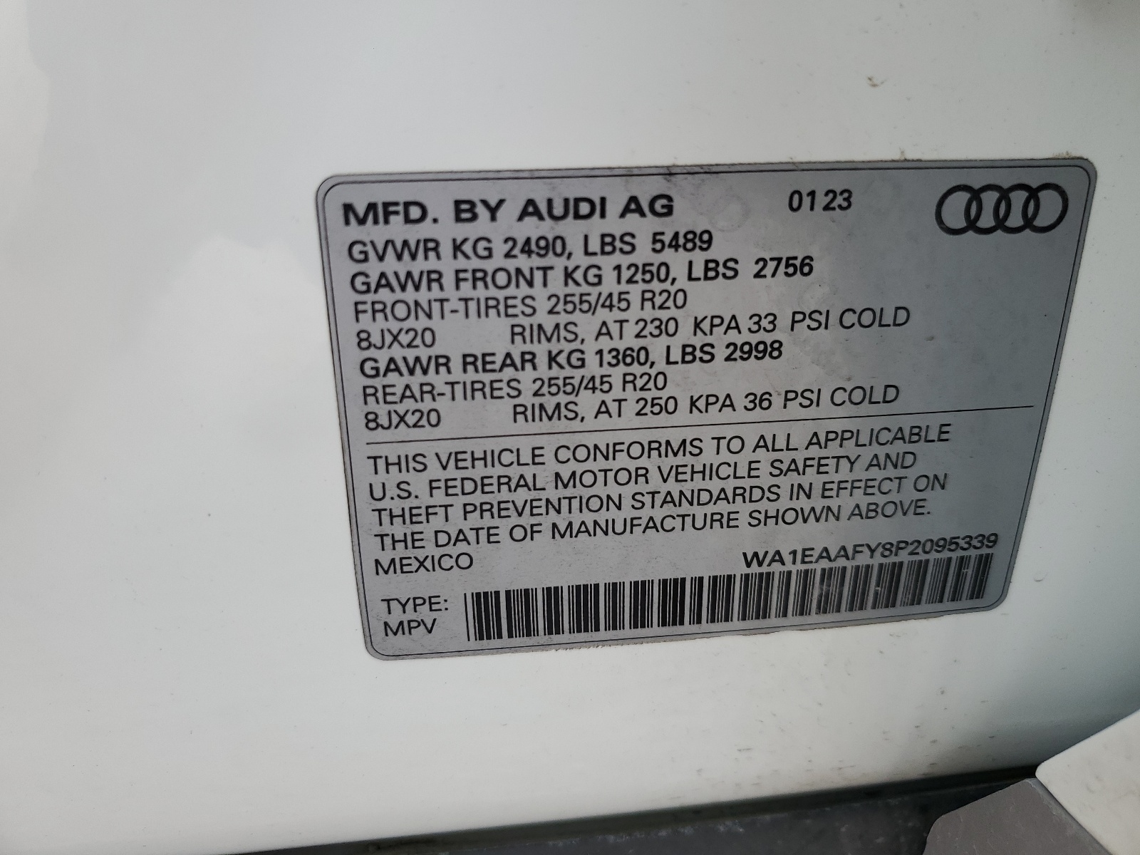 WA1EAAFY8P2095339 2023 Audi Q5 Premium Plus 45