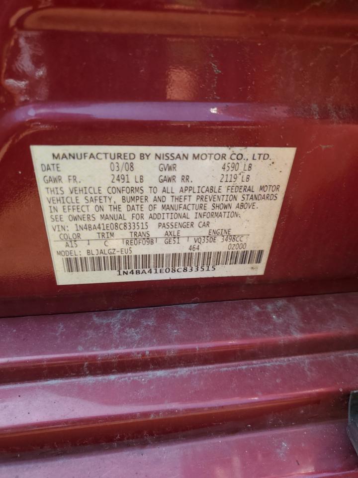 1N4BA41E08C833515 2008 Nissan Maxima Se