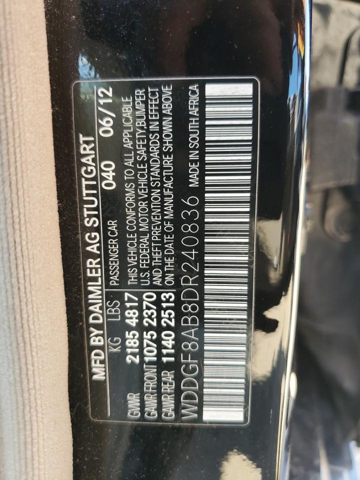 2013 Mercedes-Benz C 300 4Matic VIN: WDDGF8AB8DR240836 Lot: 62953464