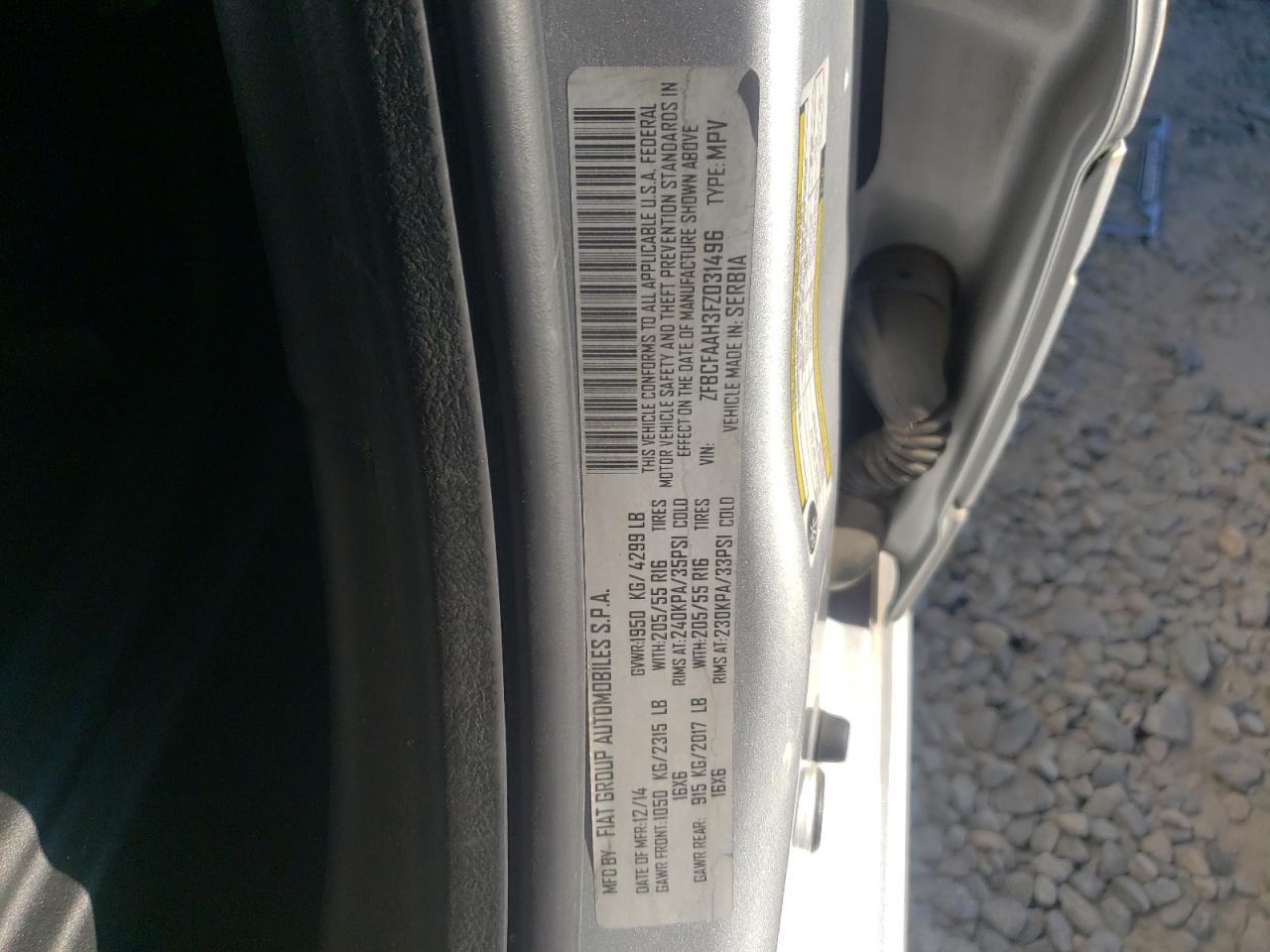 2015 Fiat 500L Pop VIN: ZFBCFAAH3FZ031496 Lot: 64431294