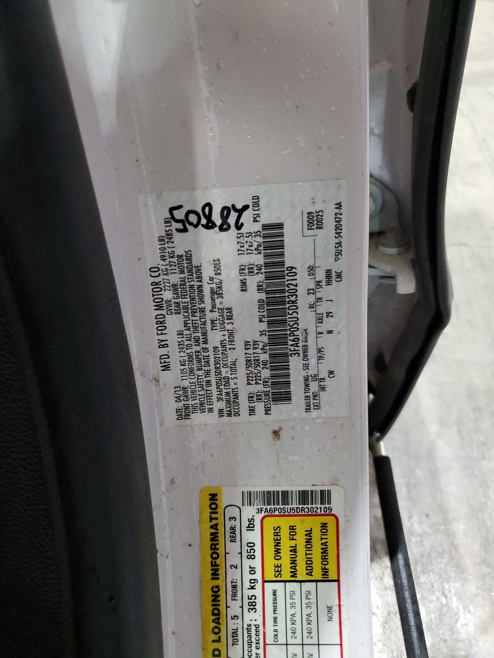 3FA6P0SU5DR302109 2013 Ford Fusion Titanium Phev