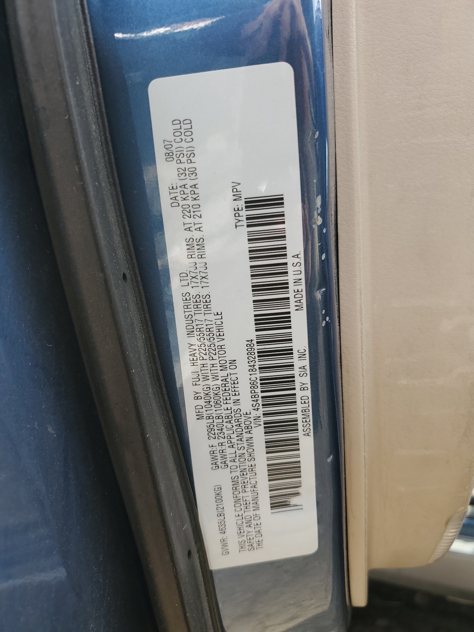 4S4BP86C184328984 2008 Subaru Outback 3.0R Ll Bean