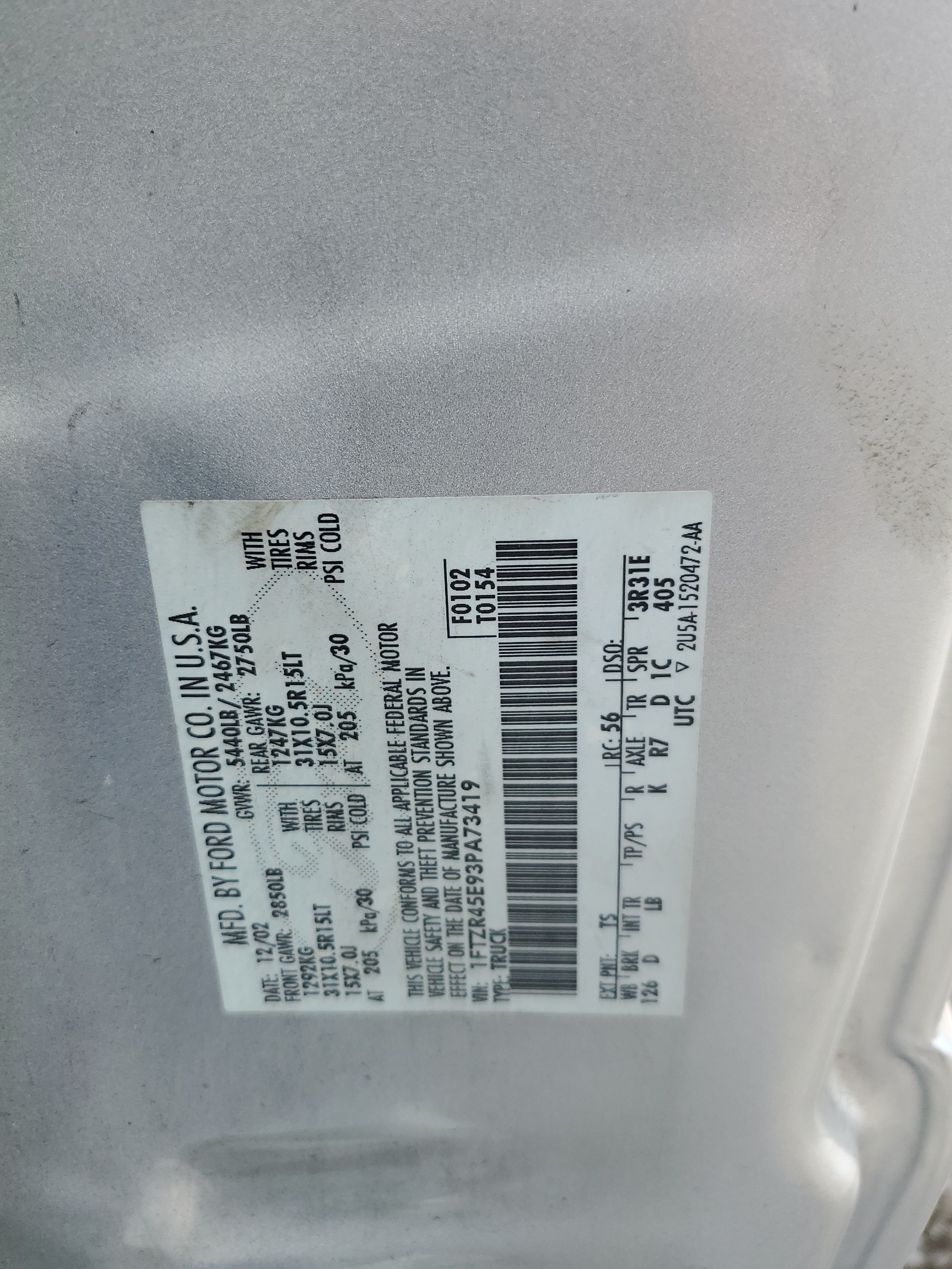 1FTZR45E93PA73419 2003 Ford Ranger Super Cab