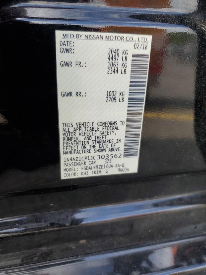 2018 Nissan Leaf S VIN: 1N4AZ1CP1JC303562 Lot: 62944704