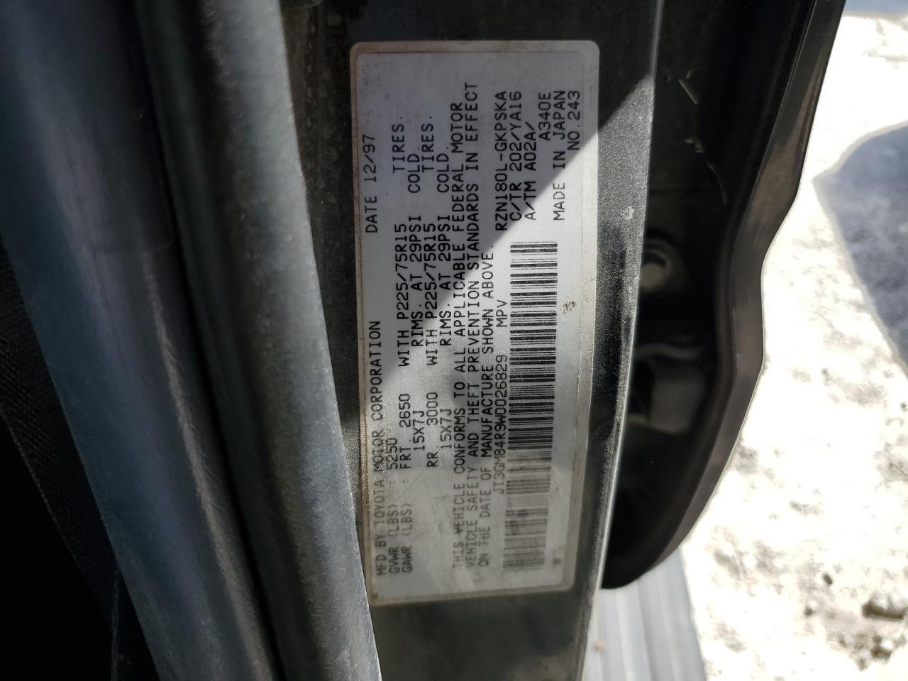 1998 Toyota 4Runner VIN: JT3GM84R9W0026829 Lot: 60749354