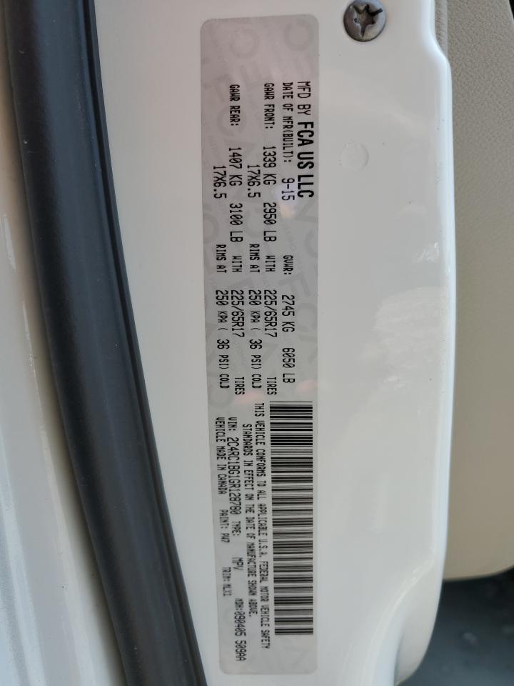 2016 Chrysler Town & Country Touring VIN: 2C4RC1BG1GR128780 Lot: 61616894