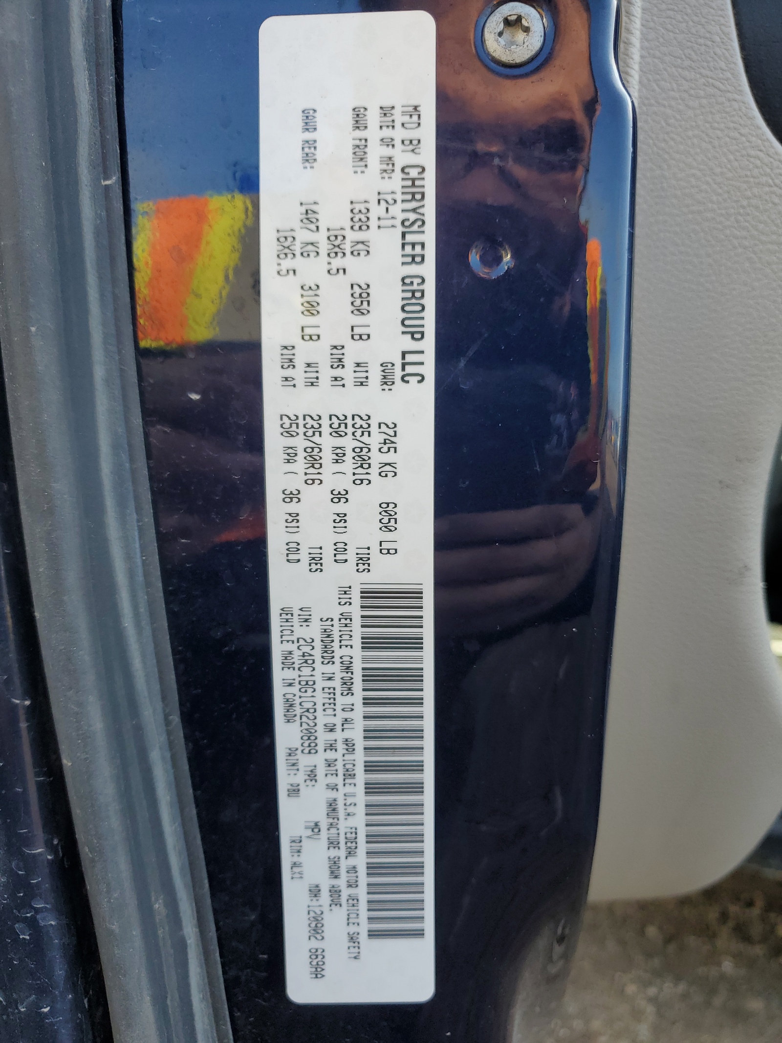 2C4RC1BG1CR220899 2012 Chrysler Town & Country Touring