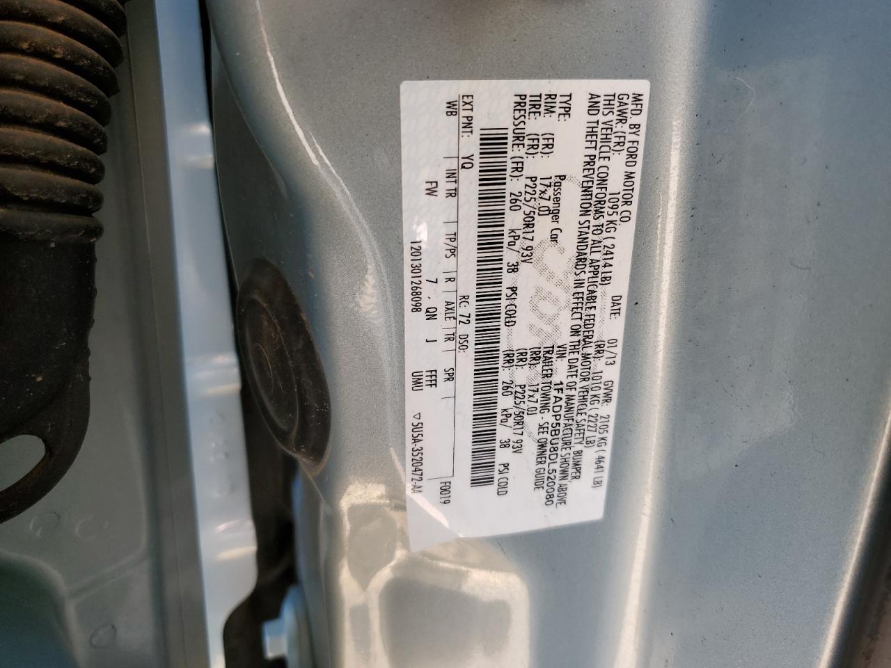 2013 Ford C-Max Sel VIN: 1FADP5BU8DL520080 Lot: 61748334