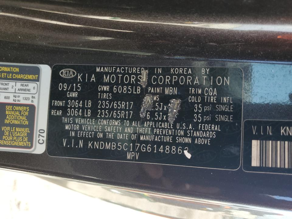 KNDMB5C17G6148862 2016 Kia Sedona Lx