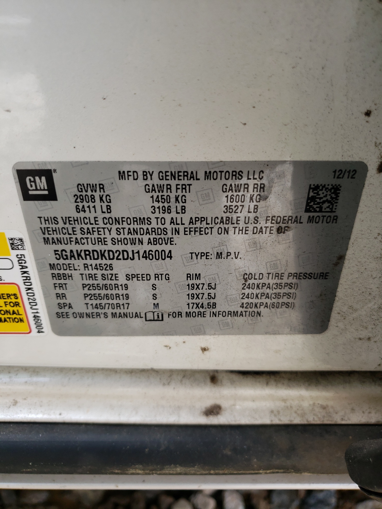 5GAKRDKD2DJ146004 2013 Buick Enclave