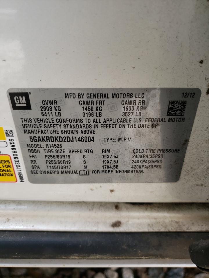 2013 Buick Enclave VIN: 5GAKRDKD2DJ146004 Lot: 64072604