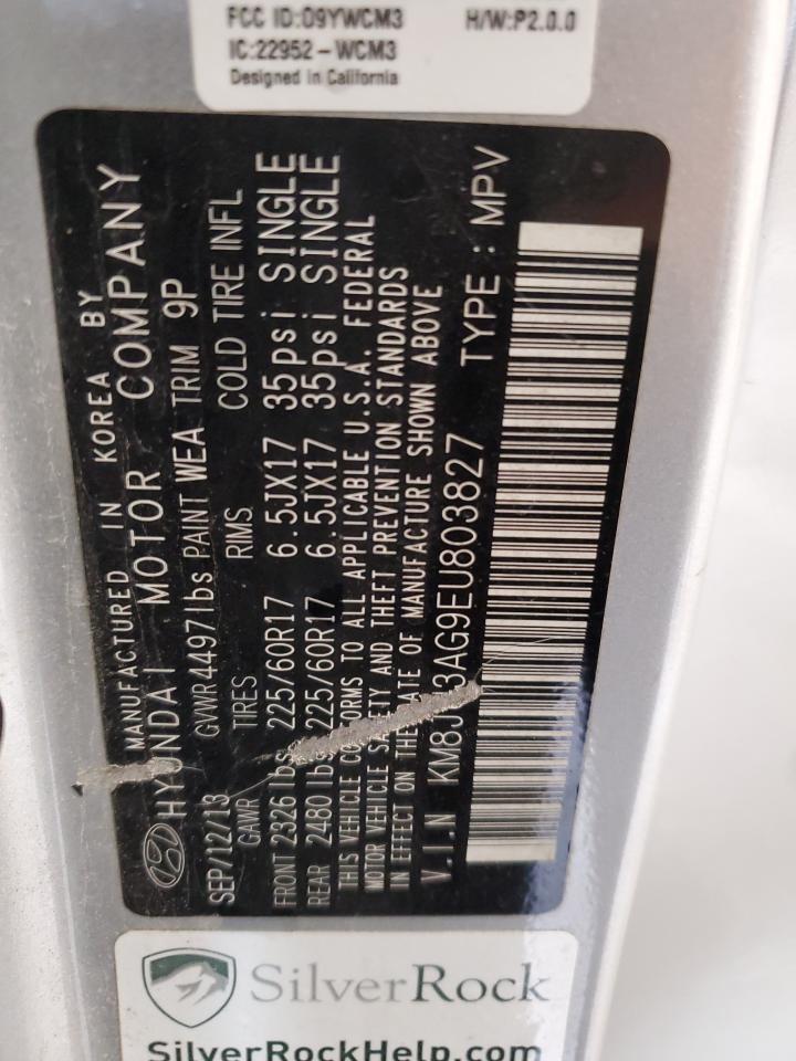 2014 Hyundai Tucson Gls VIN: KM8JU3AG9EU803827 Lot: 61661664