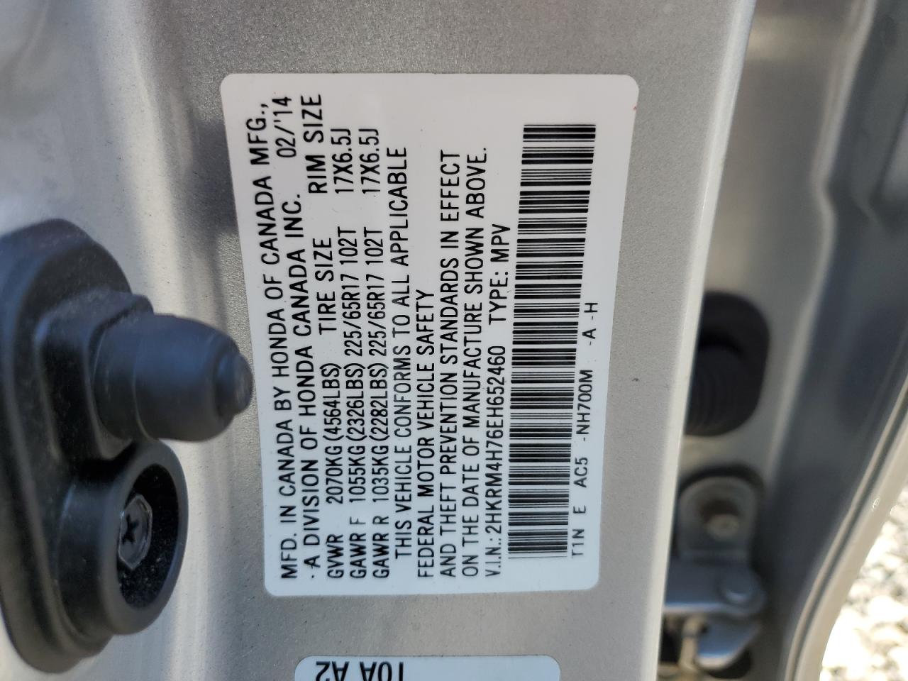 2HKRM4H76EH652460 2020 Honda Cr-V Exl