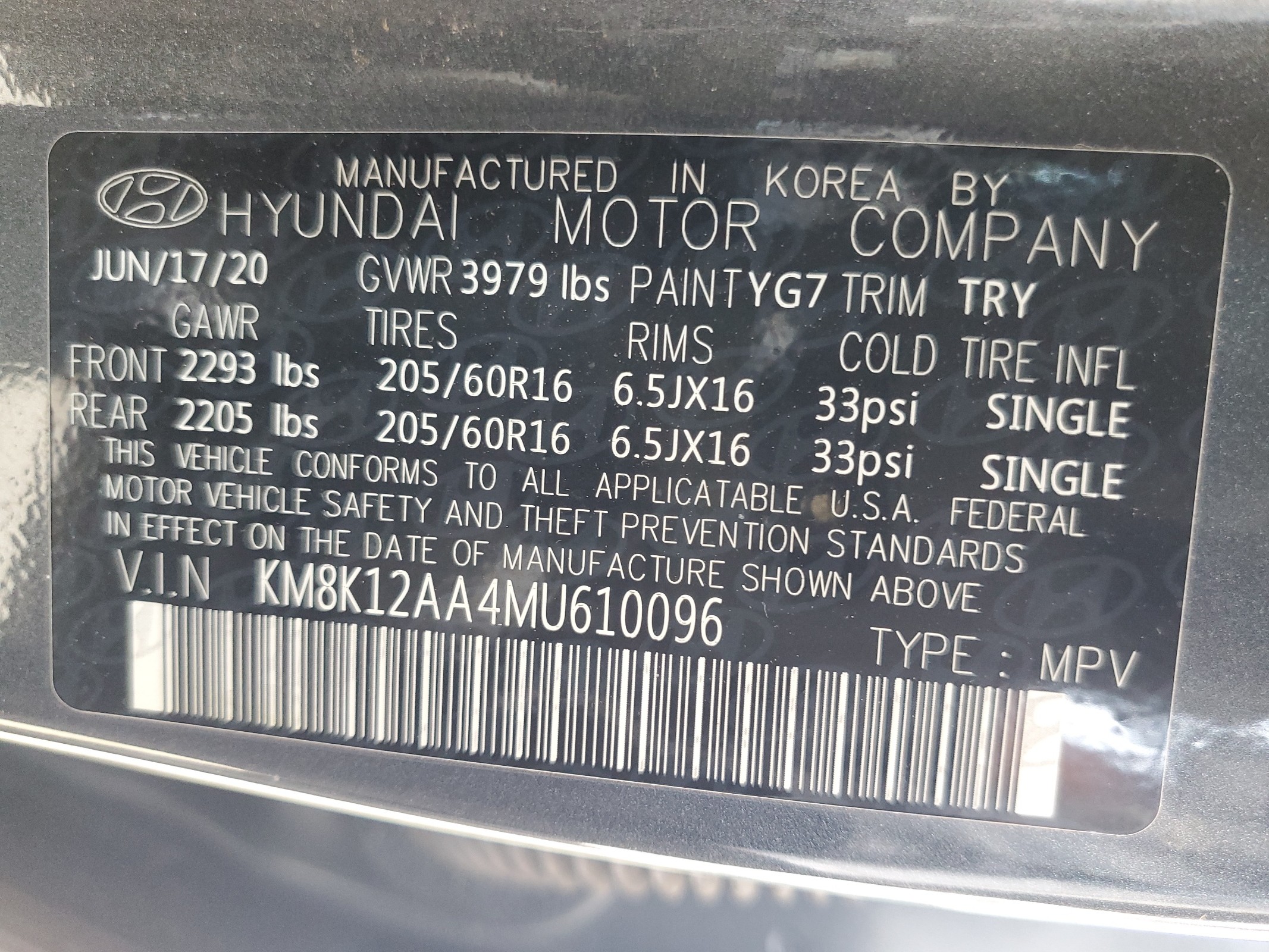 KM8K12AA4MU610096 2021 Hyundai Kona Se
