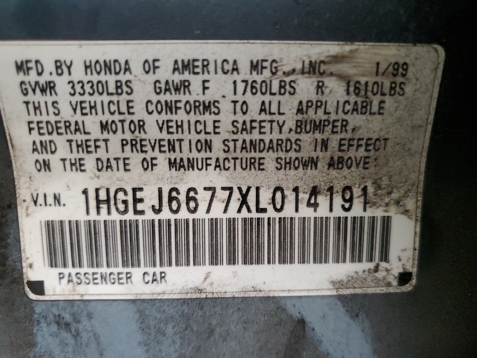 1HGEJ6677XL014191 1999 Honda Civic Lx