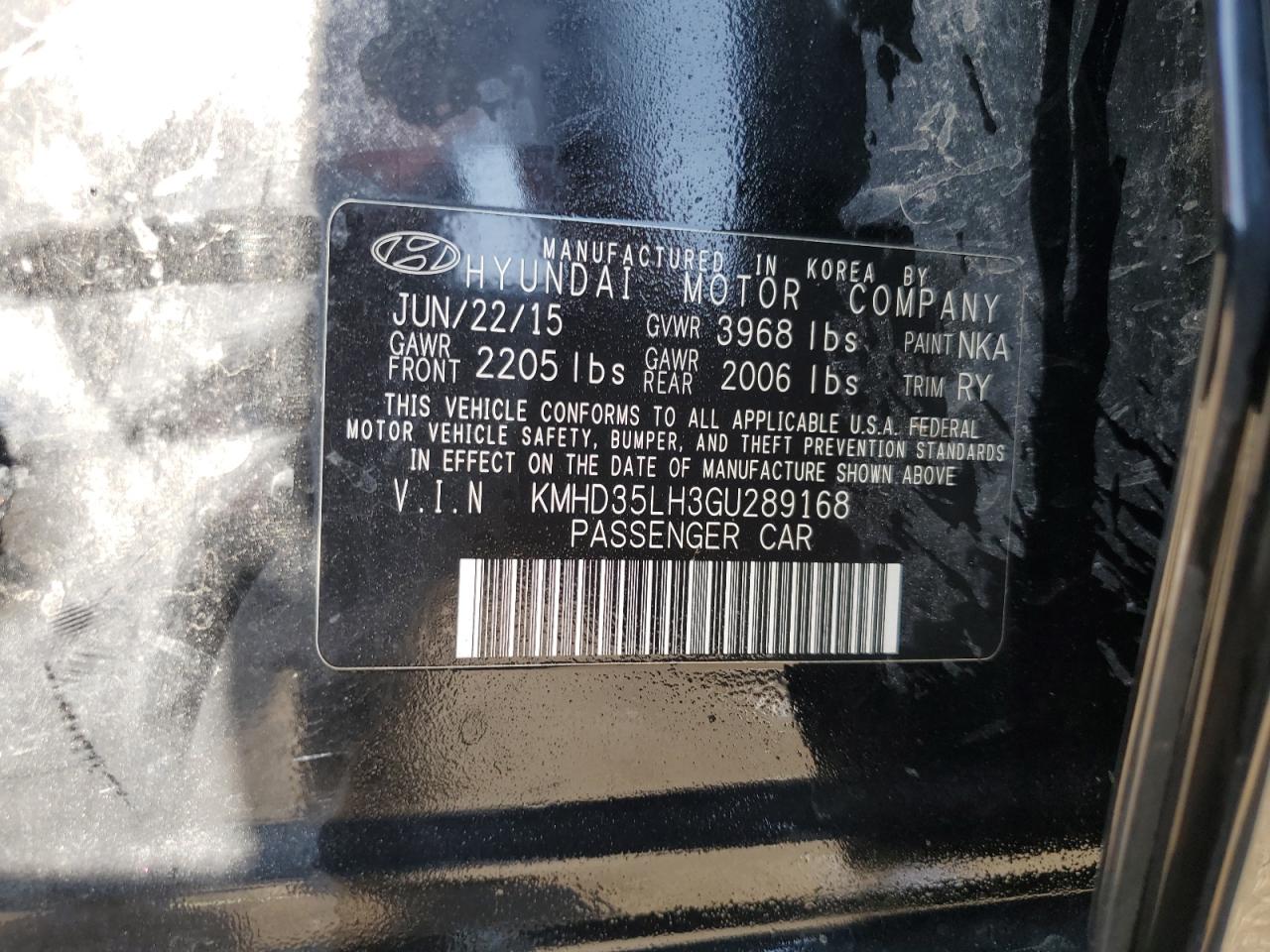 2016 Hyundai Elantra Gt VIN: KMHD35LH3GU289168 Lot: 63662784