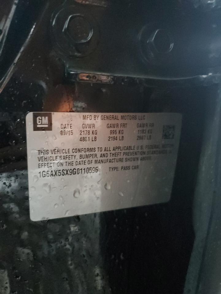 2016 Cadillac Cts Luxury Collection VIN: 1G6AX5SX9G0110596 Lot: 62952664