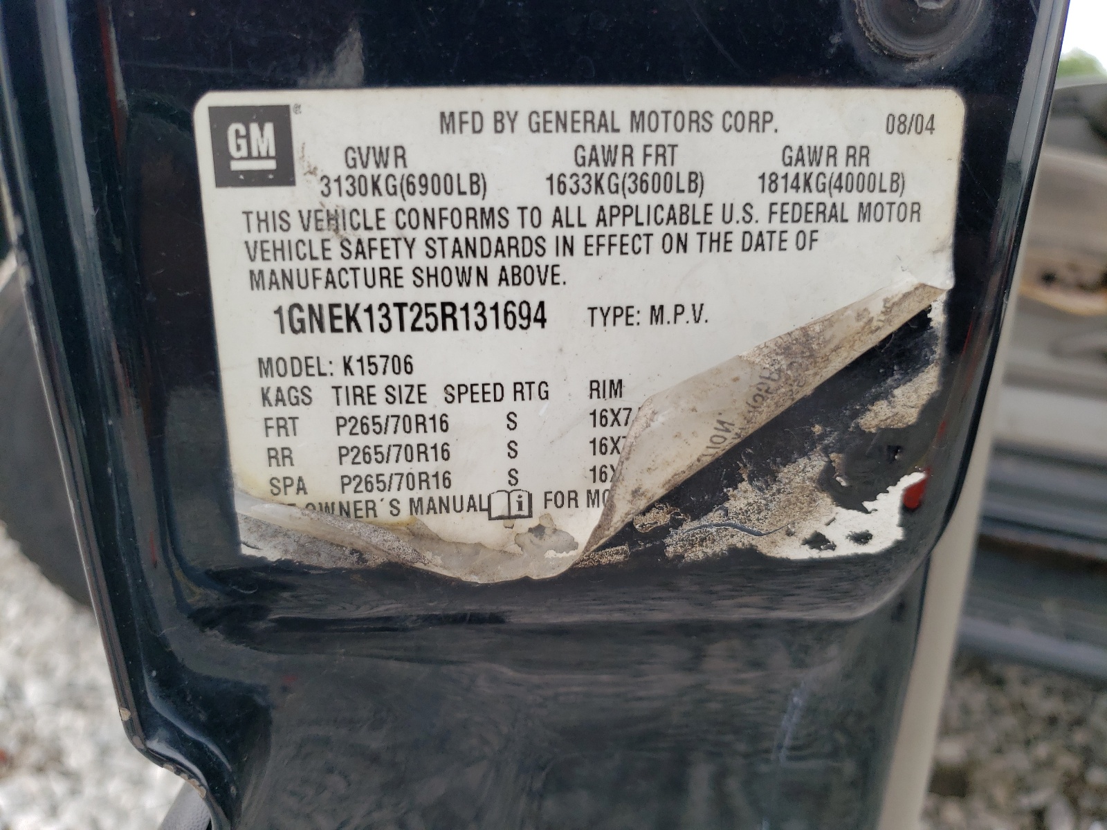 1GNEK13T25R131694 2005 Chevrolet Tahoe K1500