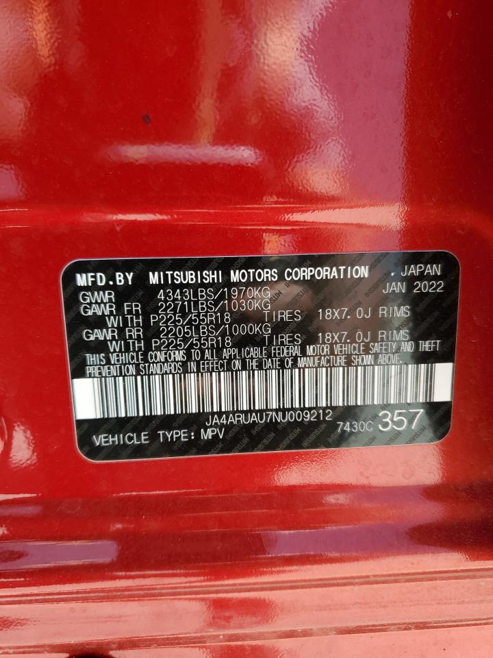 2022 Mitsubishi Outlander Sport Es VIN: JA4ARUAU7NU009212 Lot: 61640074