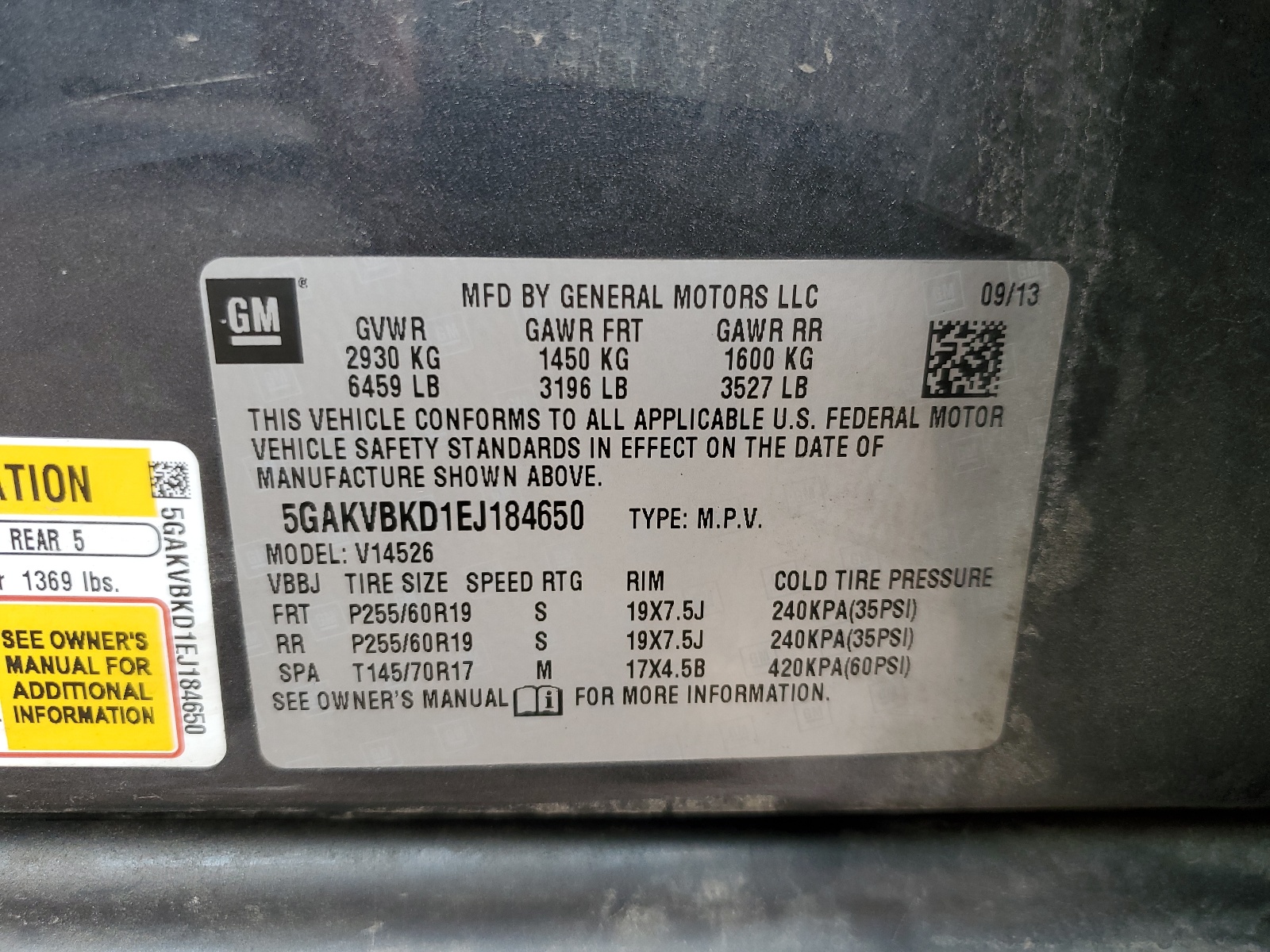 5GAKVBKD1EJ184650 2014 Buick Enclave