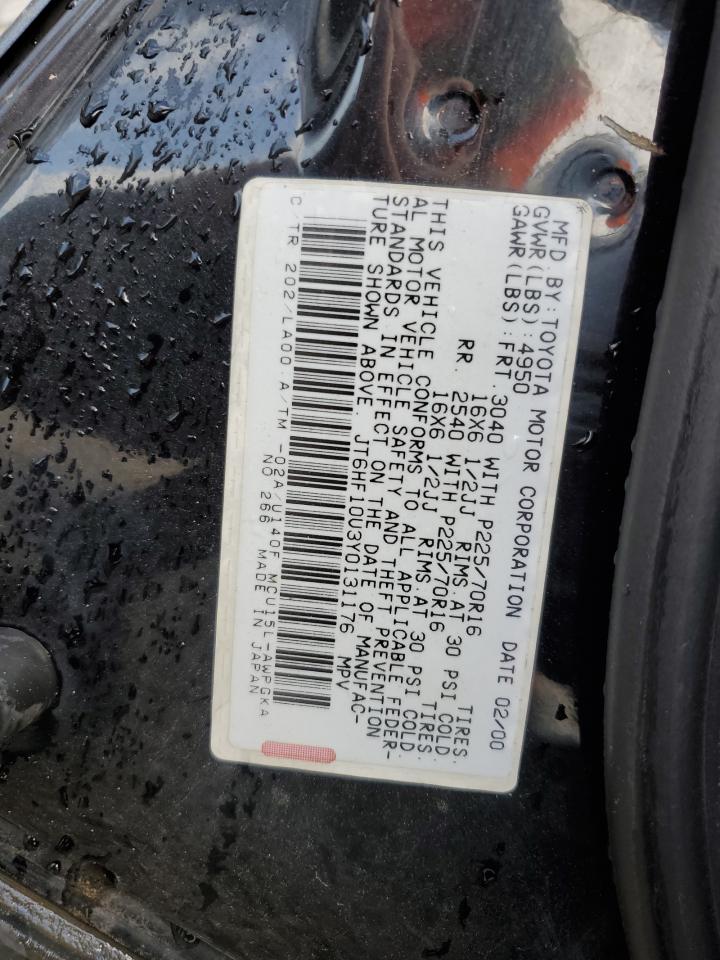 2000 Lexus Rx 300 VIN: JT6HF10U3Y0131176 Lot: 62112584