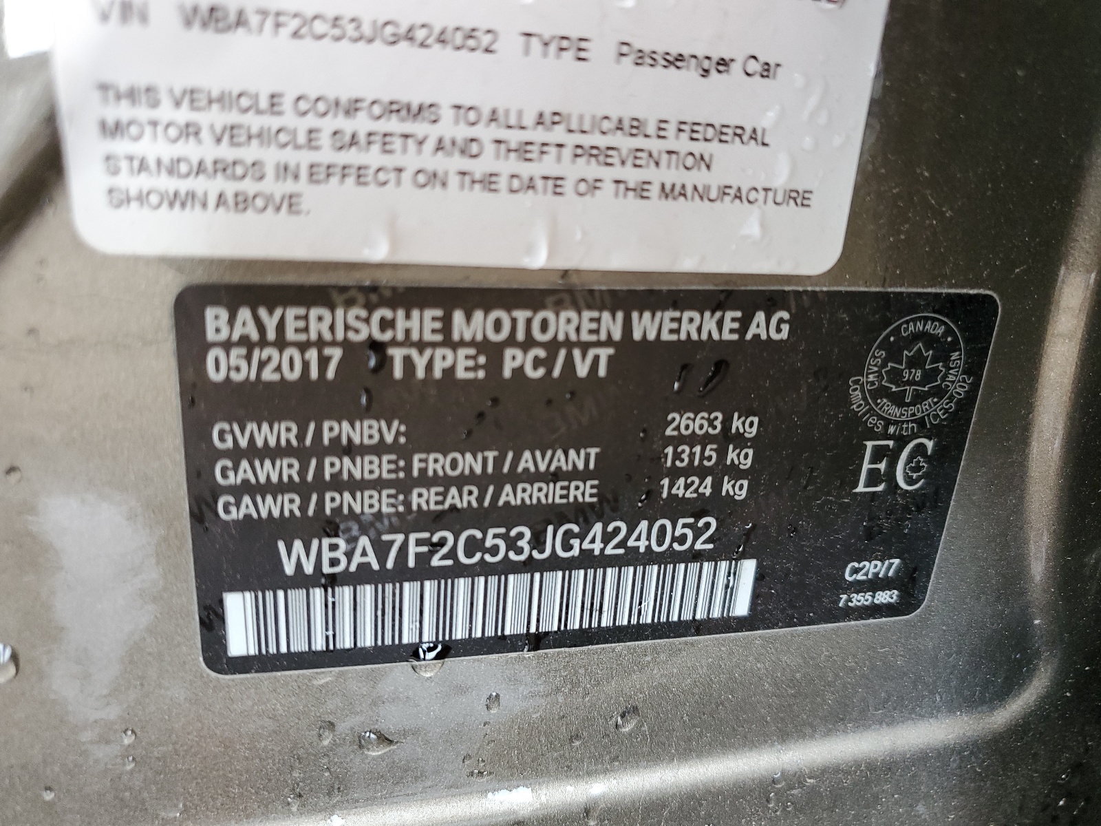 WBA7F2C53JG424052 2018 BMW 750 Xi