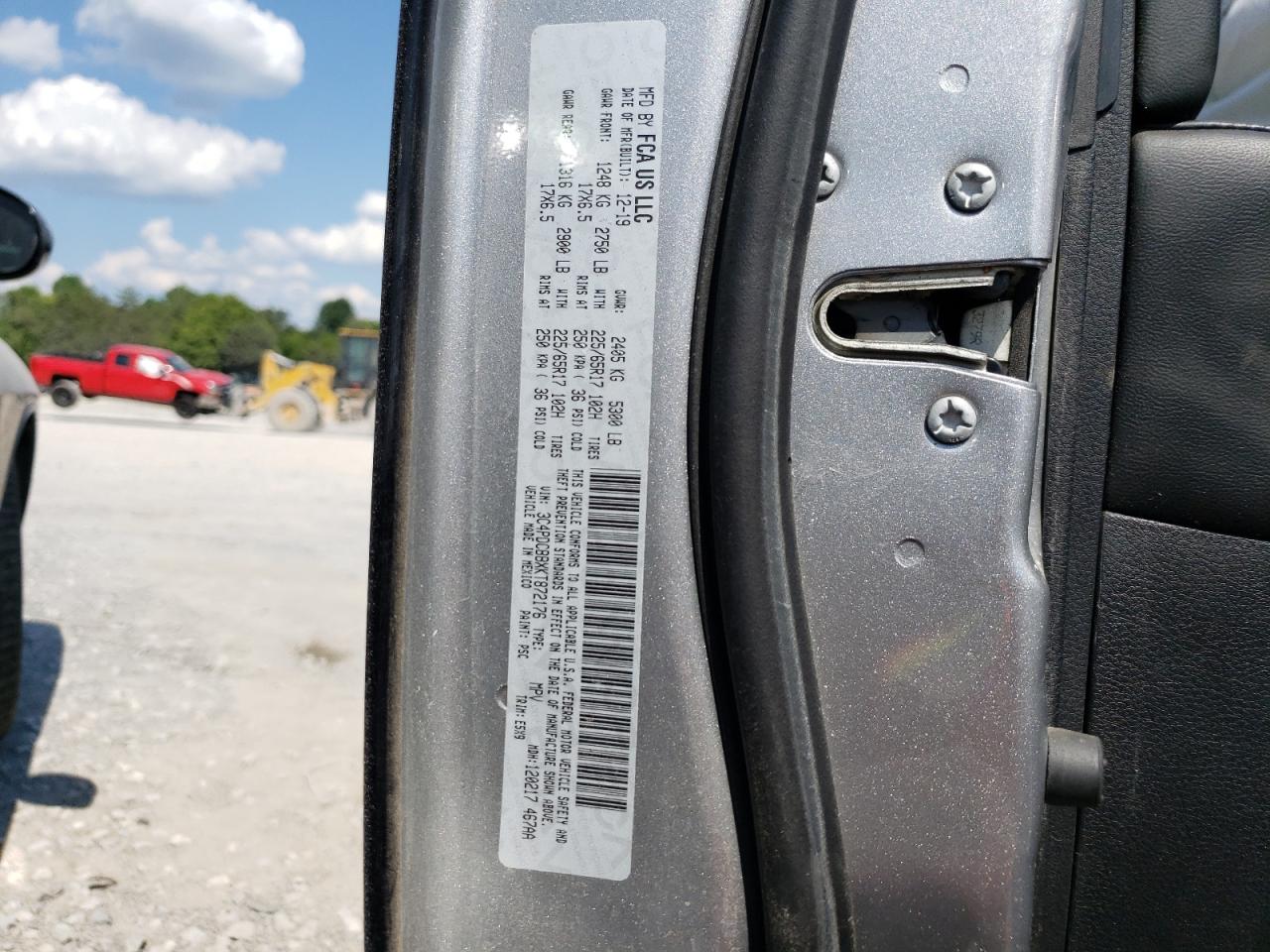 2019 Dodge Journey Se VIN: 3C4PDCBBXKT872176 Lot: 63017004