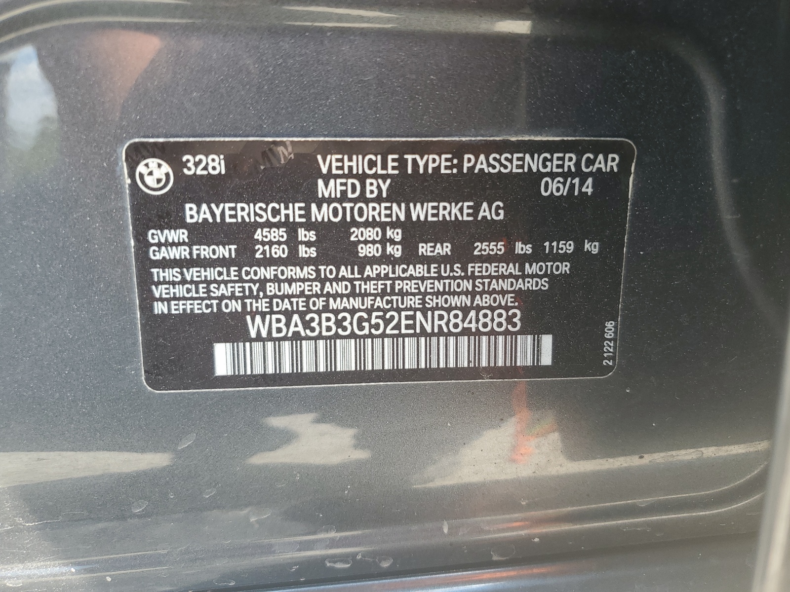 WBA3B3G52ENR84883 2014 BMW 328 Xi