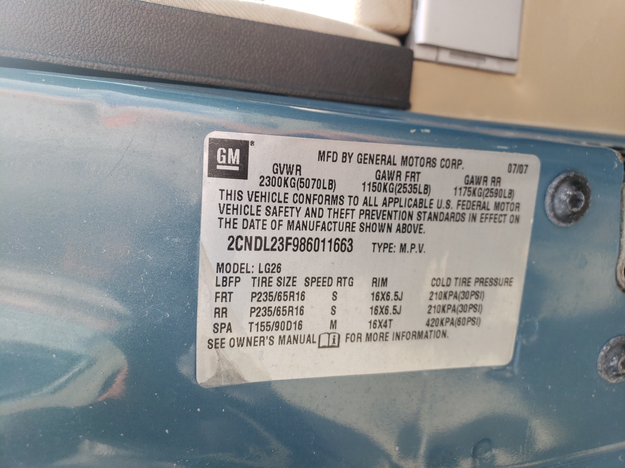 2CNDL23F986011663 2008 Chevrolet Equinox Ls