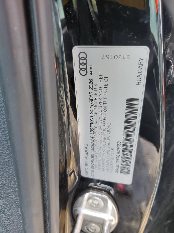 2016 Audi S3 Premium Plus VIN: WAUB1GFF7G1025358 Lot: 63710374