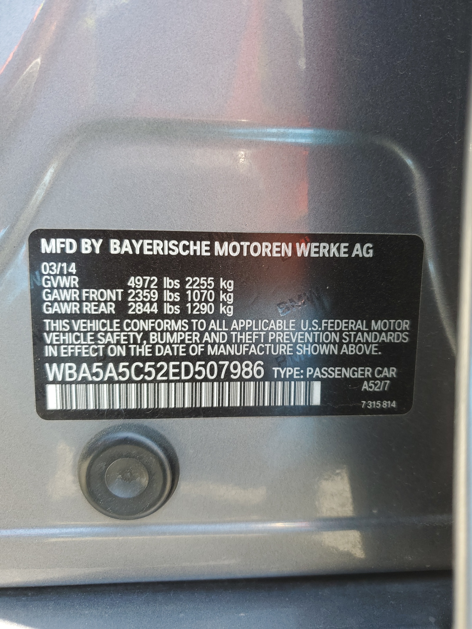 WBA5A5C52ED507986 2014 BMW 528 I
