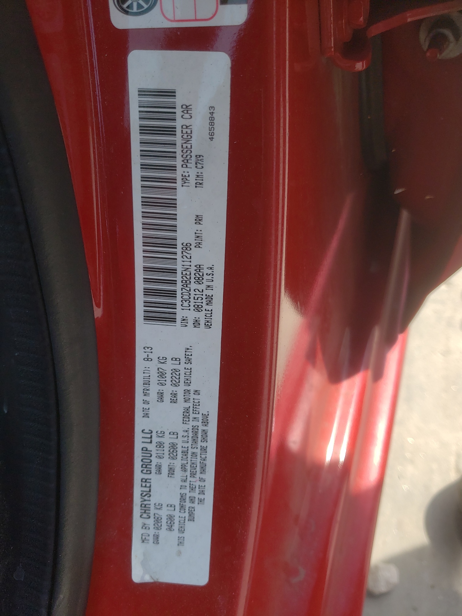 1C3CDZAB2EN112786 2014 Dodge Avenger Se