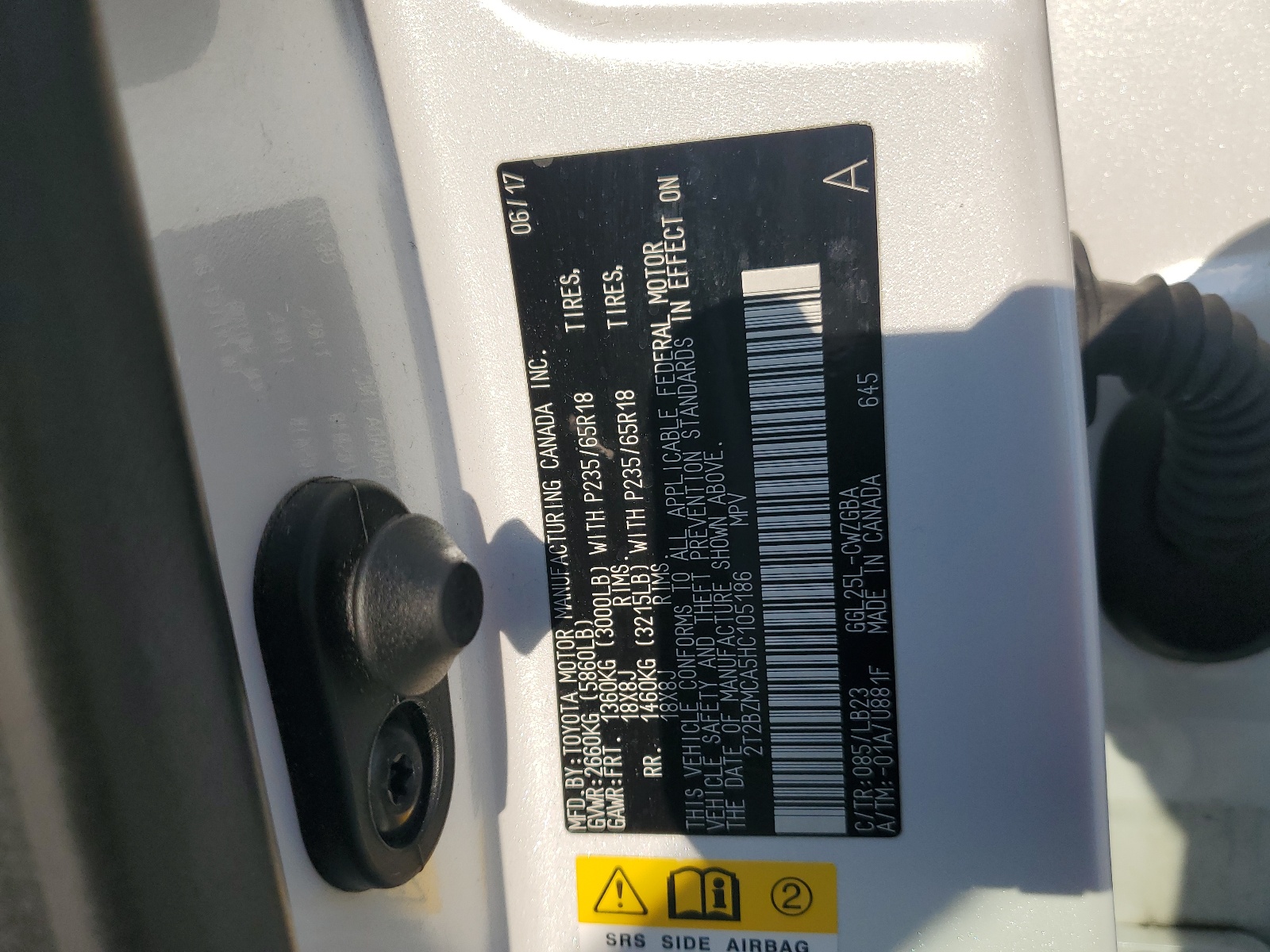 2T2BZMCA5HC105186 2017 Lexus Rx 350 Base