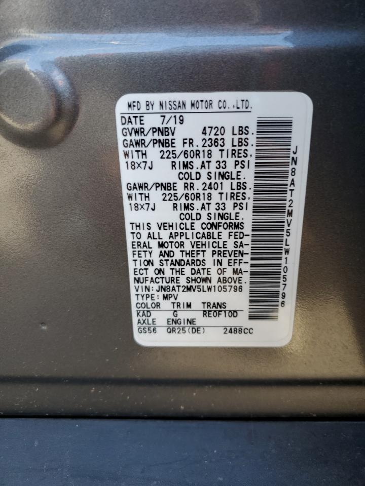 2020 Nissan Rogue S VIN: JN8AT2MV5LW105796 Lot: 63541734