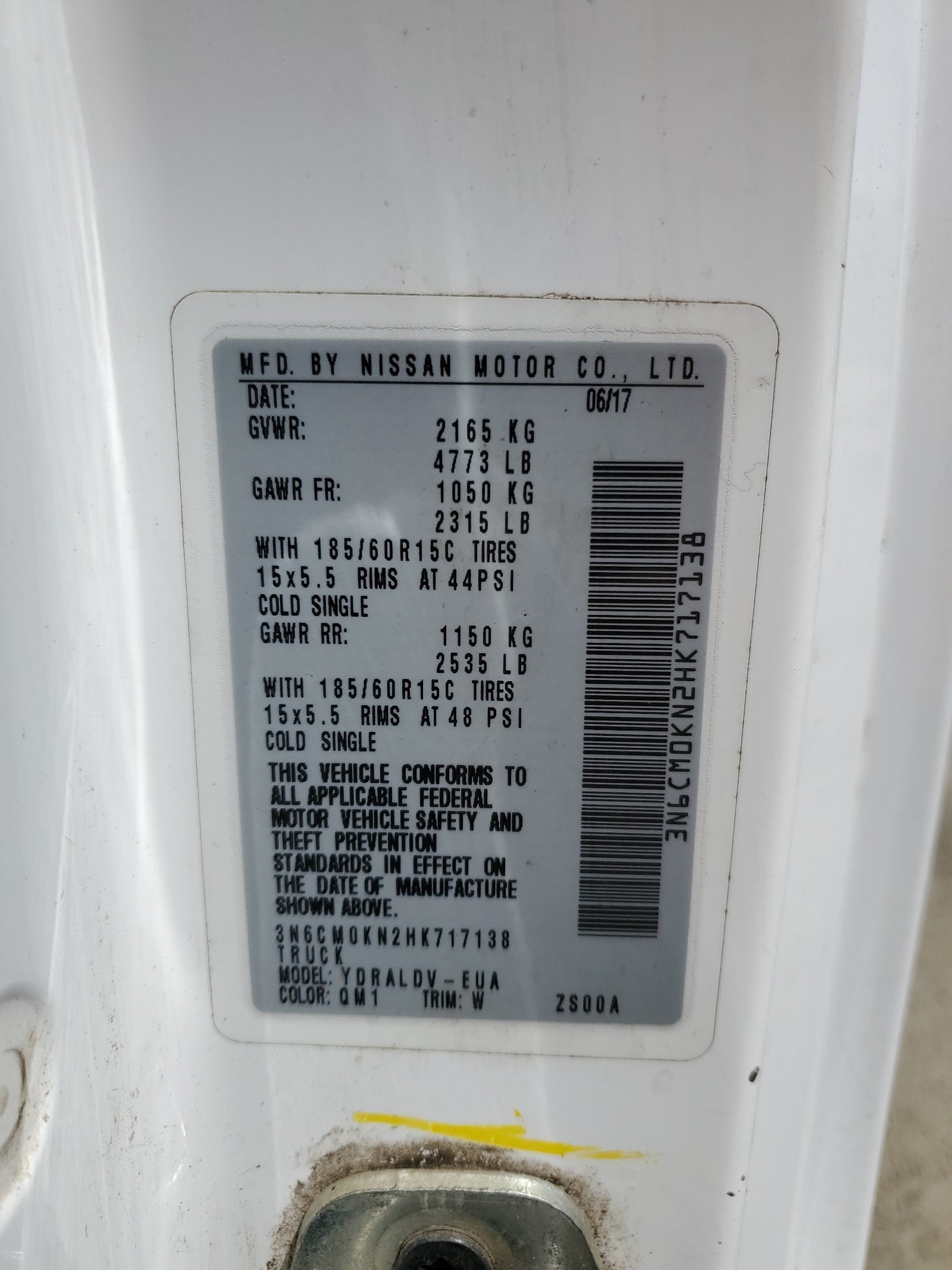 3N6CM0KN2HK717138 2017 Nissan Nv200 2.5S