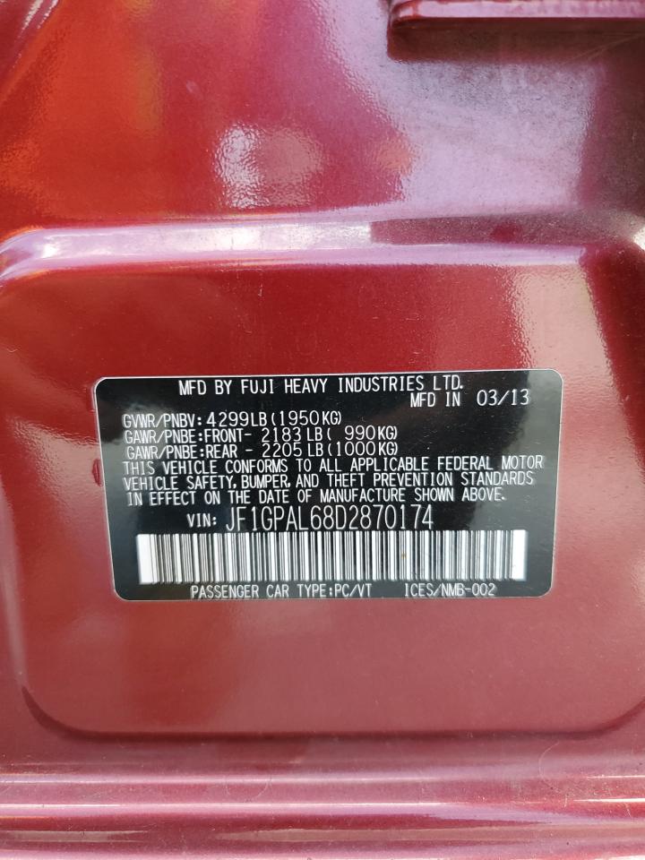 2013 Subaru Impreza Sport Premium VIN: JF1GPAL68D2870174 Lot: 61955494
