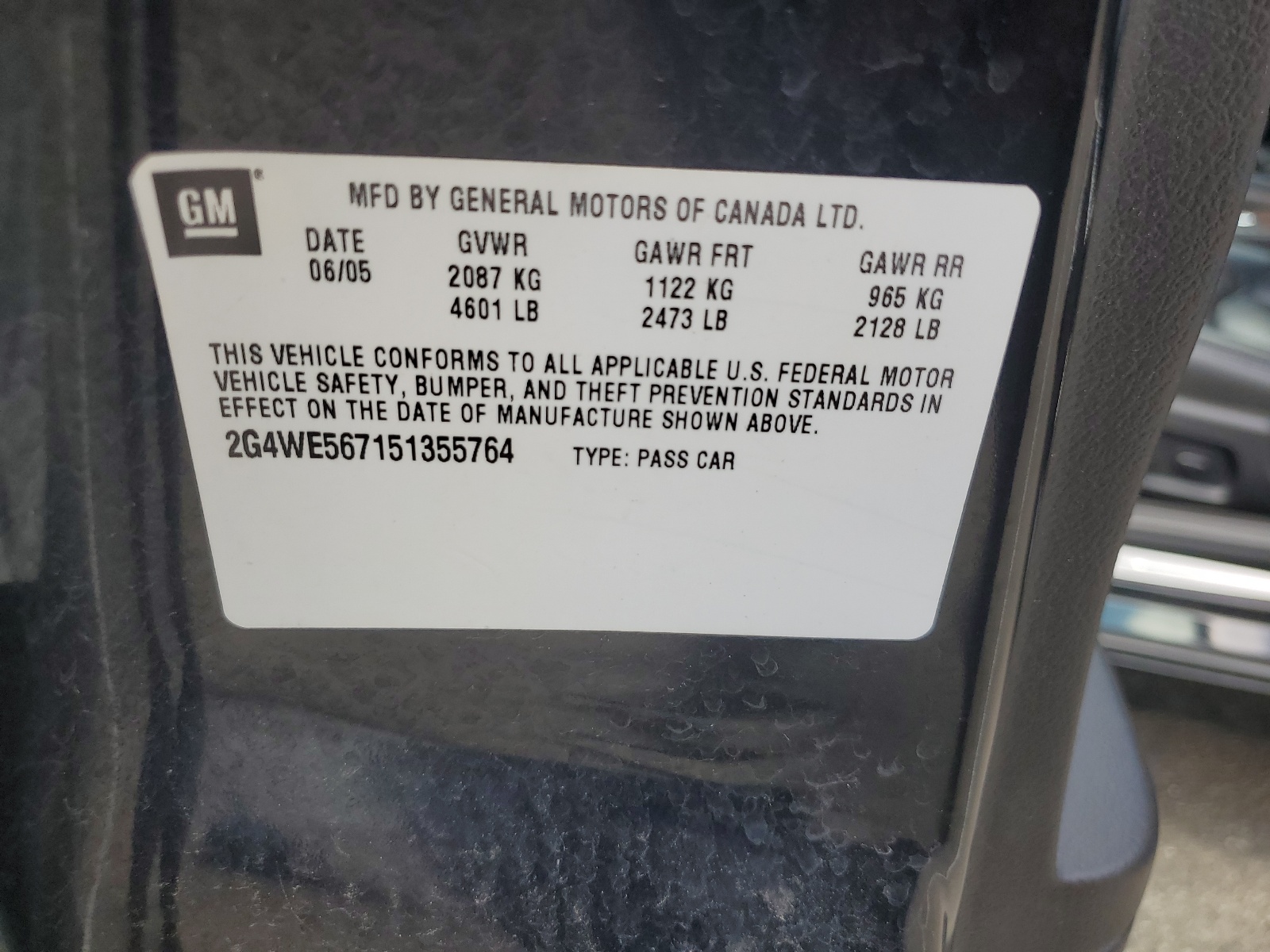 2G4WE567151355764 2005 Buick Lacrosse Cxs